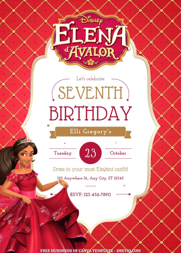 Invitation Template of FREE - 18+ Elena of Avalor Canva Birthday Invitation Templates 11