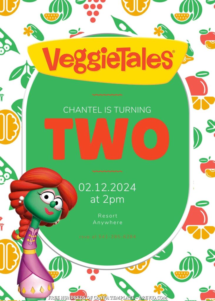 Invitation Template of 20+ VeggieTales Canva Birthday Invitation Templates 7