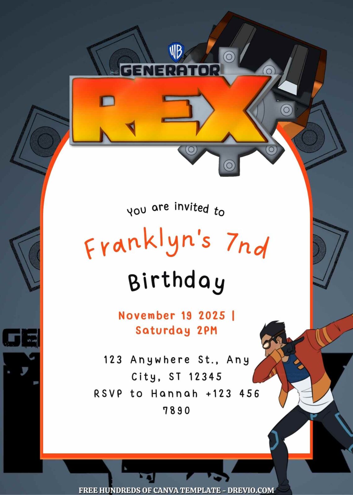 Free Generator Rex Birthday Invitations