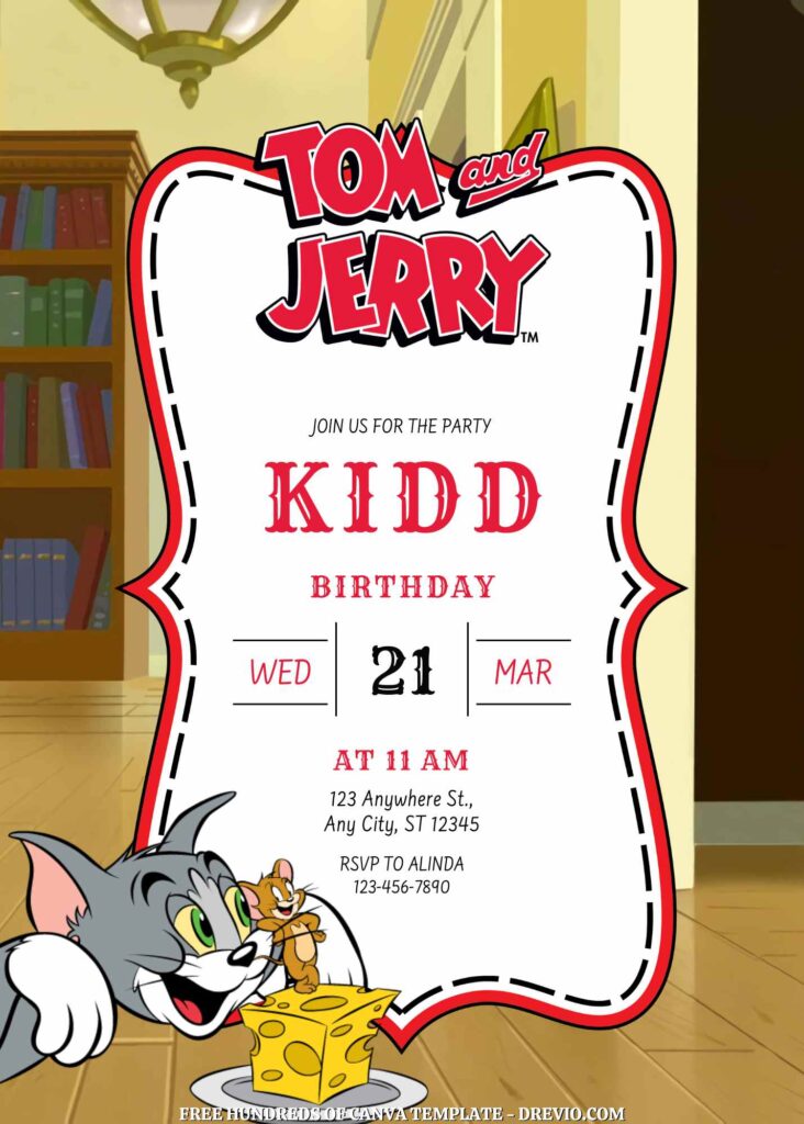 Free Tom & Jerry Birthday Invitations