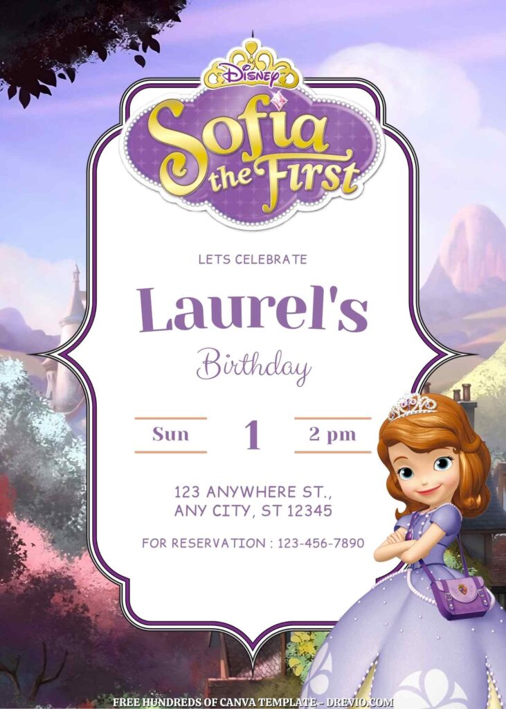 Free Sofia the First Birthday Invitations