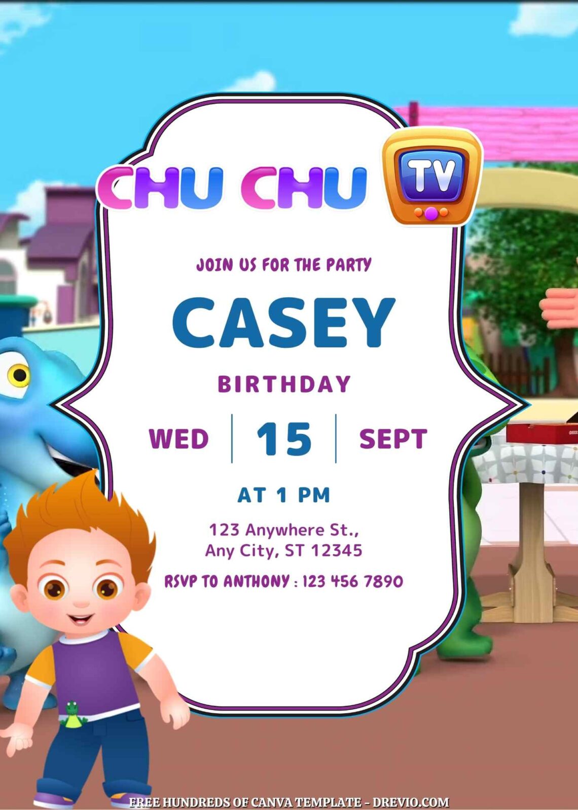 14+ ChuChu TV Canva Birthday Invitation Templates - Drevio : Free And ...