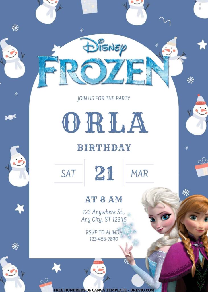 Invitation Template of FREE EDITABLE - 16 Frozen Canva Templates 6