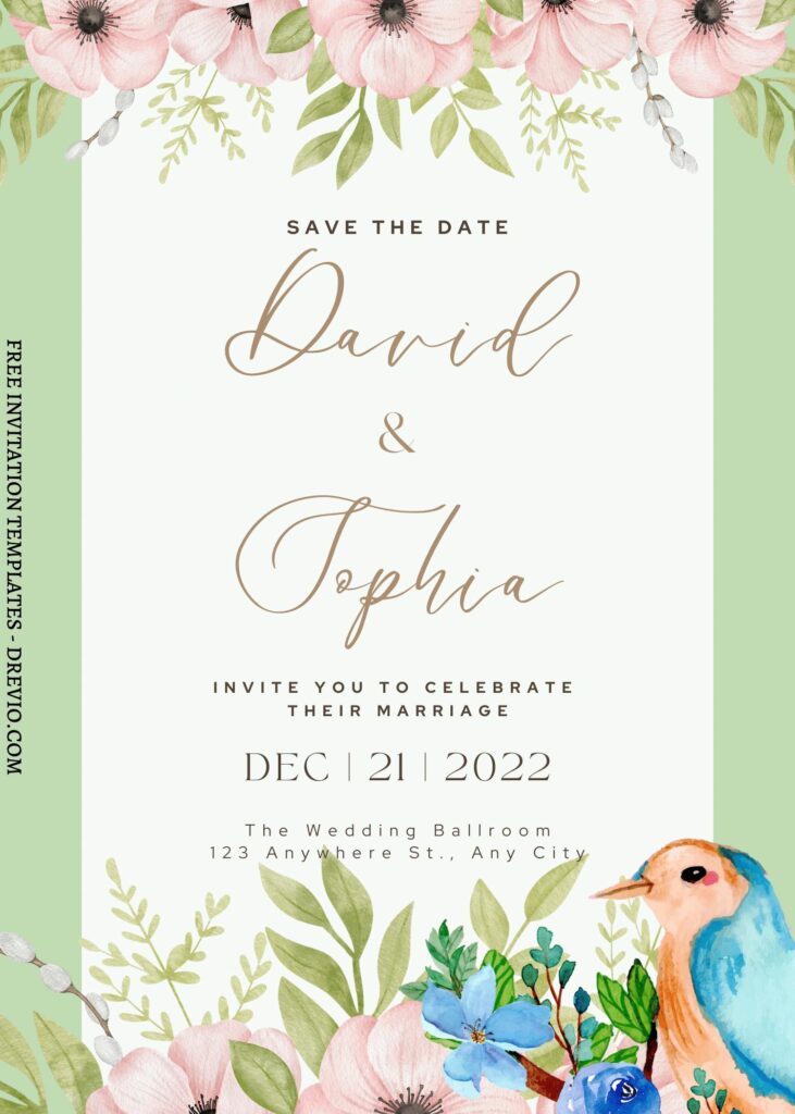 Invitation Template of FREE EDITABLE - 11+ Dusty Anemone Canva Wedding Invitation Templates 1