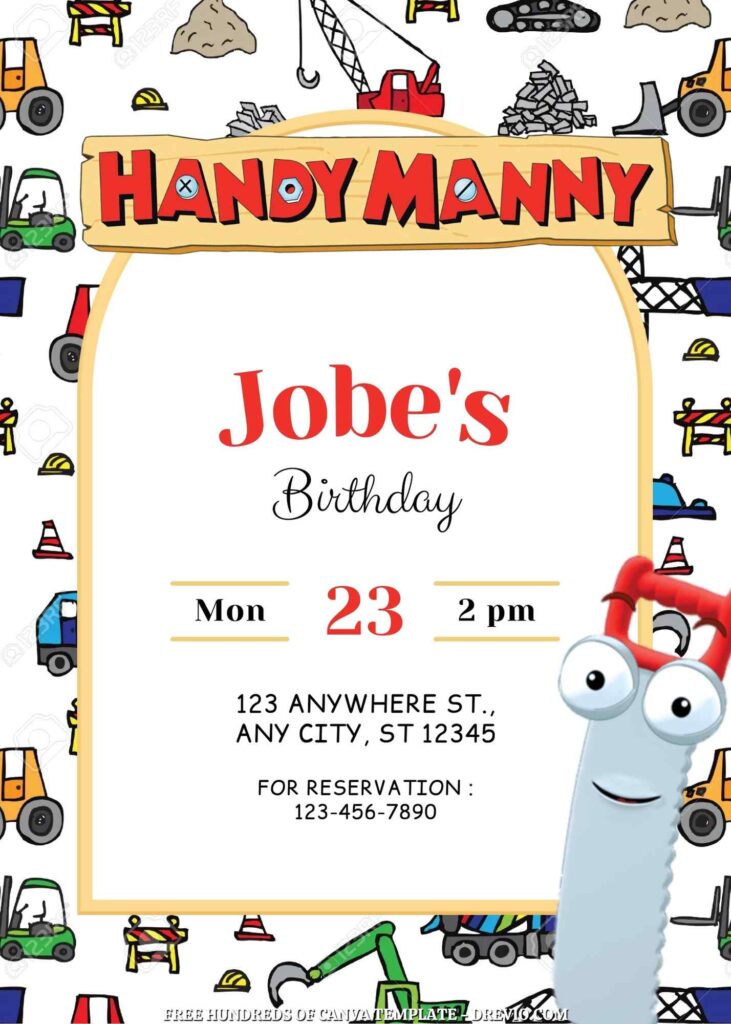 Invitation Template of FREE 20+ Handy Manny Canva Birthday Invitation Templates 10