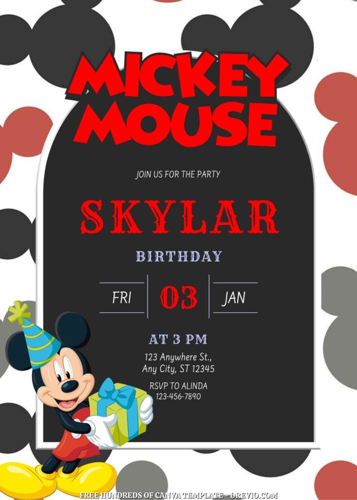 Invitation Template of FREE 20+ Mickey Mouse Canva Birthday Invitation Templates 11