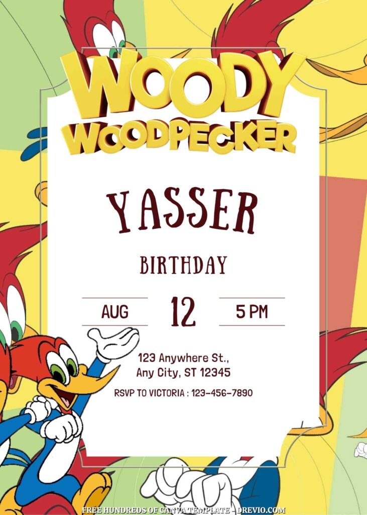 Invitation Template of FREE 20+ The Woody Woodpecker Birthday Canva Invitation Templates 11