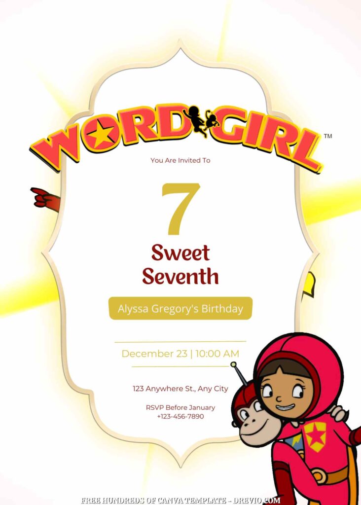 Invitation Template of FREE - 22+ WordGirl Canva Birthday Invitation Templates 11