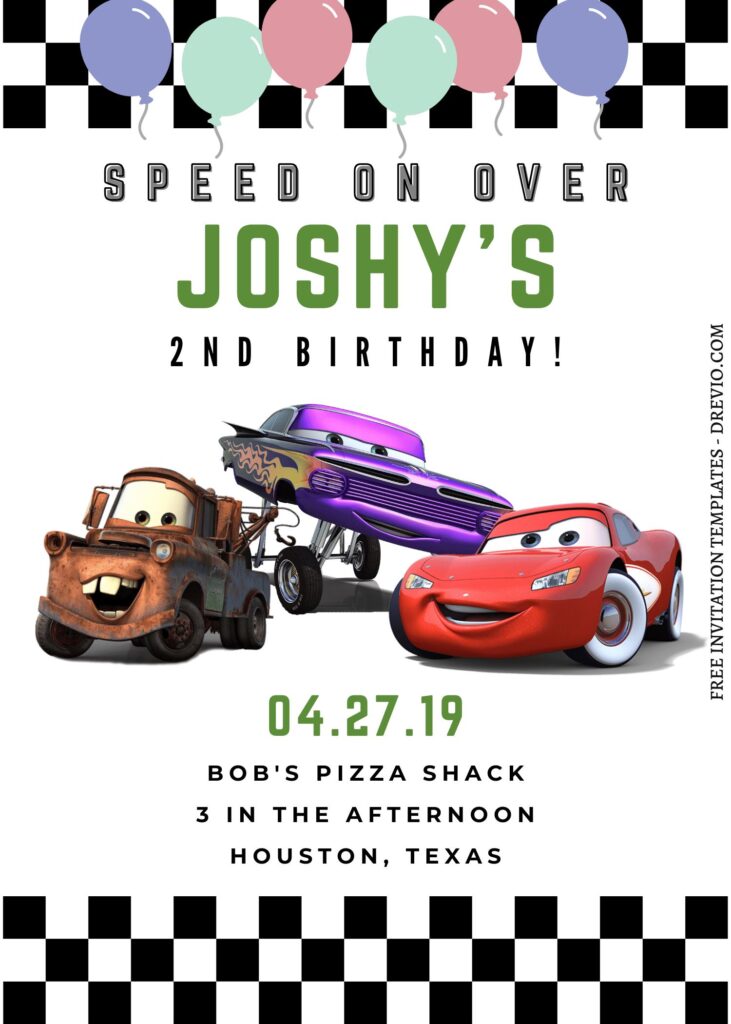 Invitation Template of 11+ Epic Disney Cars Canva Birthday Invitation Templates 9