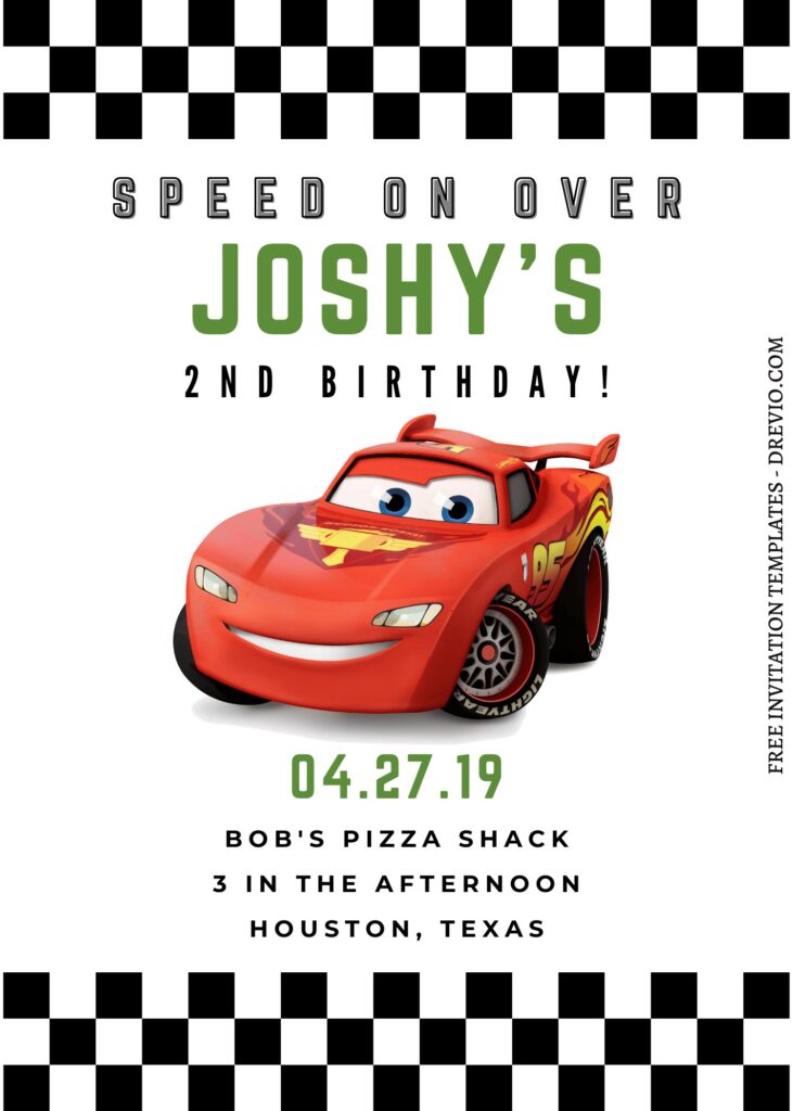 Invitation Template of 11+ Epic Disney Cars Canva Birthday Invitation Templates 5