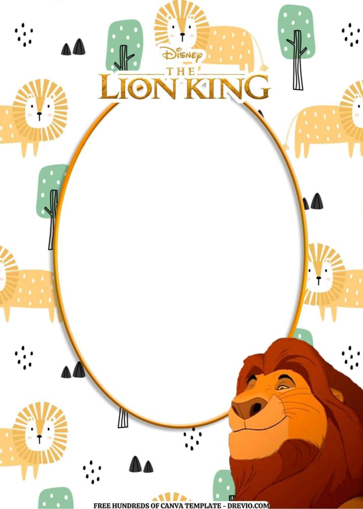 Invitation Template of FREE EDITABLE -  18 The Lion King Canva Templates 12