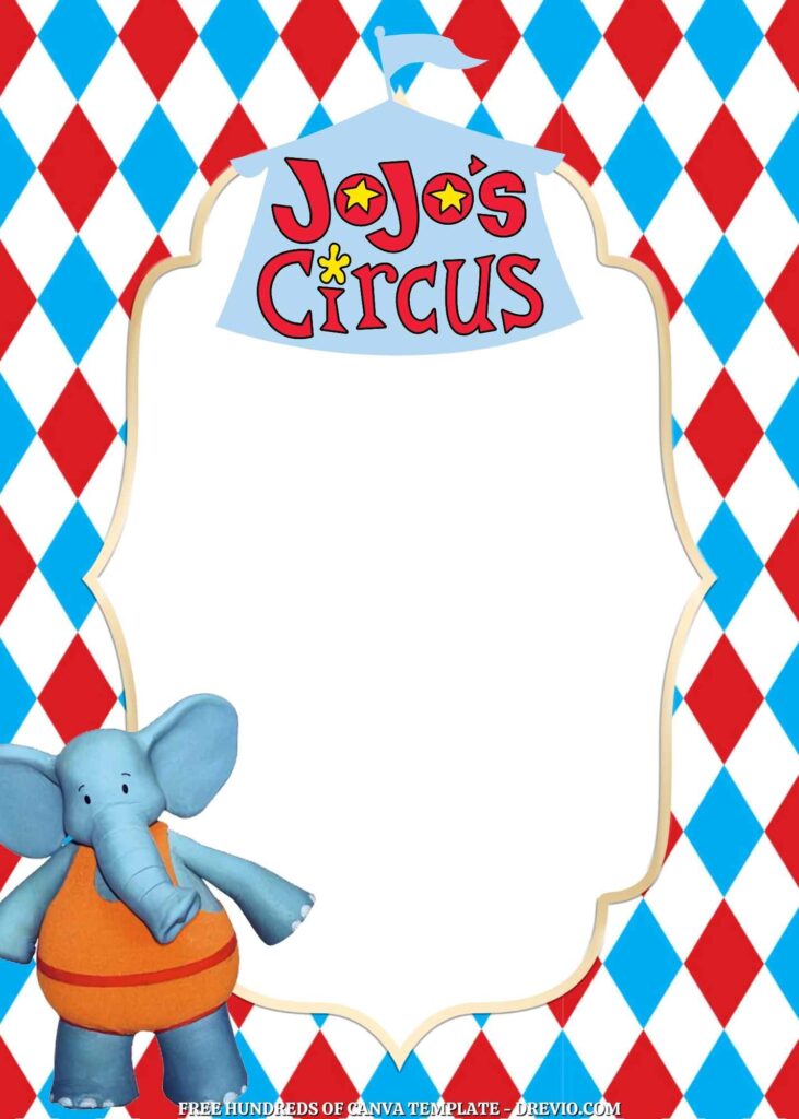 Invitation Template of FREE - 18+ JoJo's Circus Canva Birthday Invitation Templates 12