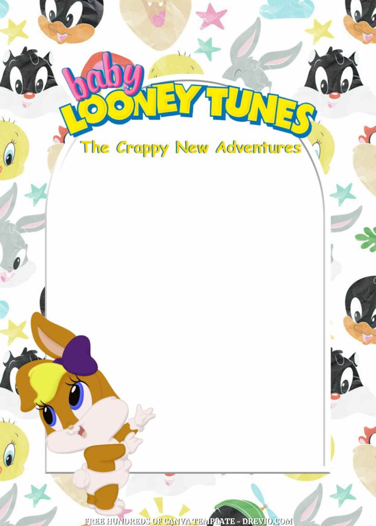 Invitation Template of 20+ Baby Looney Tunes Canva Birthday Invitation Templates 12