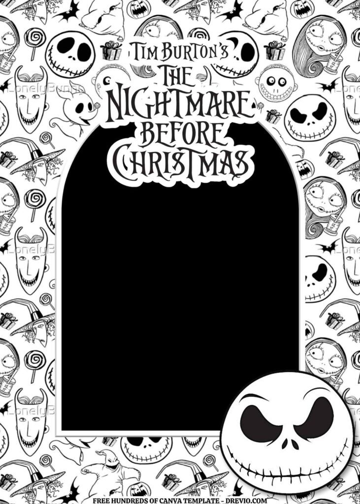 Invitation Template of FREE EDITABLE -  18 The Nightmare Before Christmas Canva Templates 12