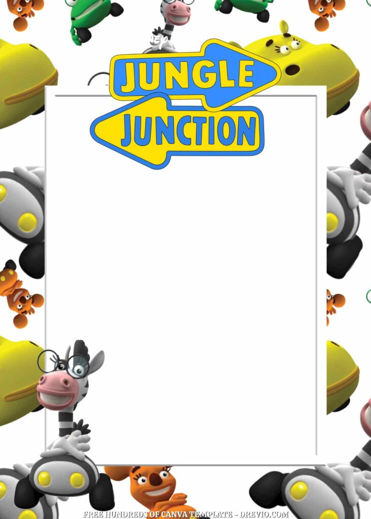 Invitation Template of 20+ Jungle Junction Canva Birthday Invitation Templates 6