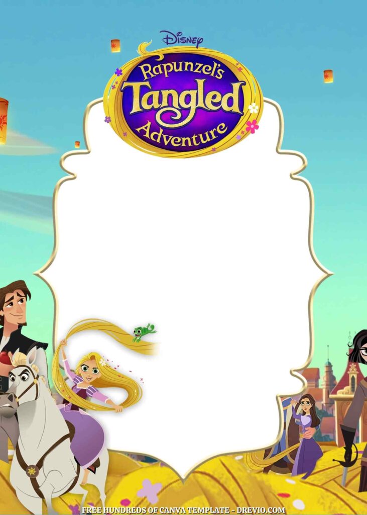 Invitation Template of 22+ Rapunzel's Tangled Adventure Canva Birthday Invitation Templates 8