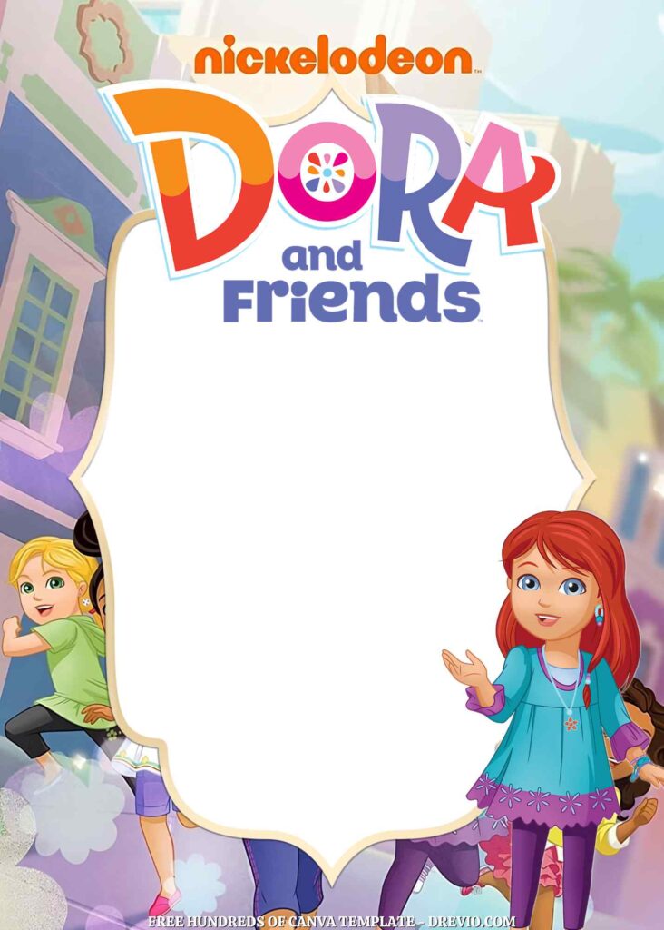 Invitation Template of 14+ Dora and Friends Into the City! Canva Birthday Invitation Templates 3