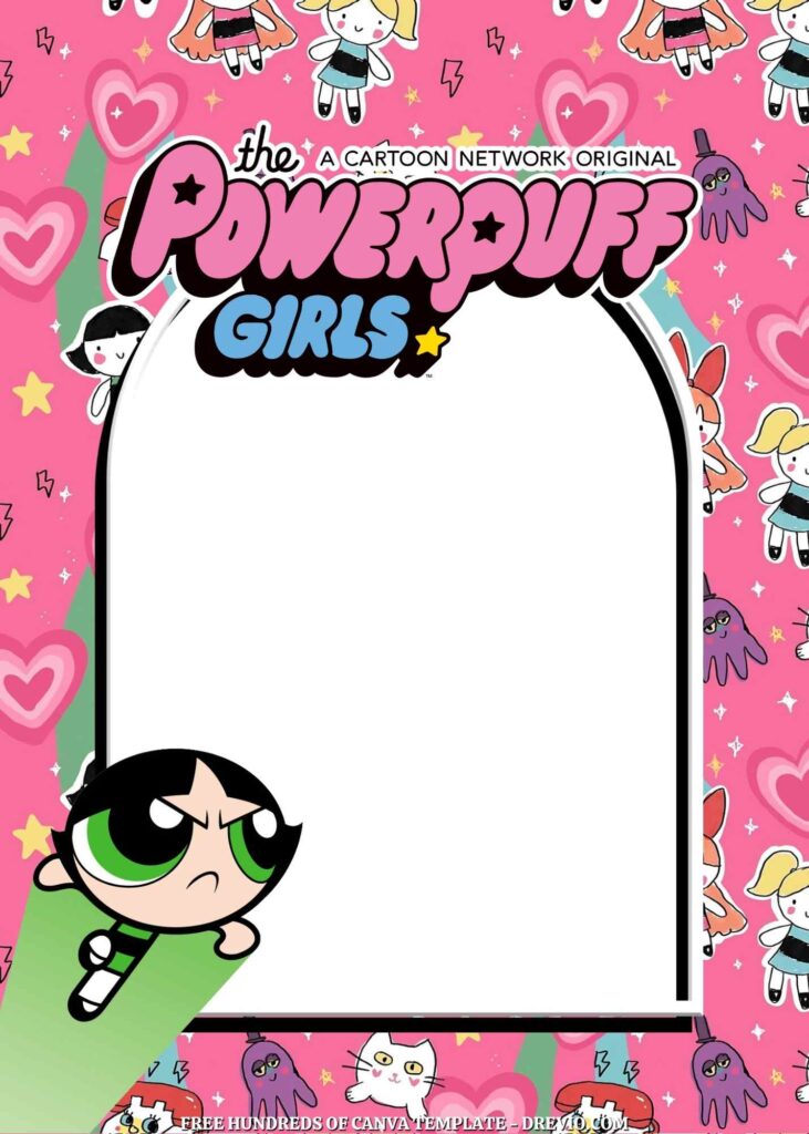 Invitation Template of 14+ The Powerpuff Girls Canva Birthday Invitation Templates 6