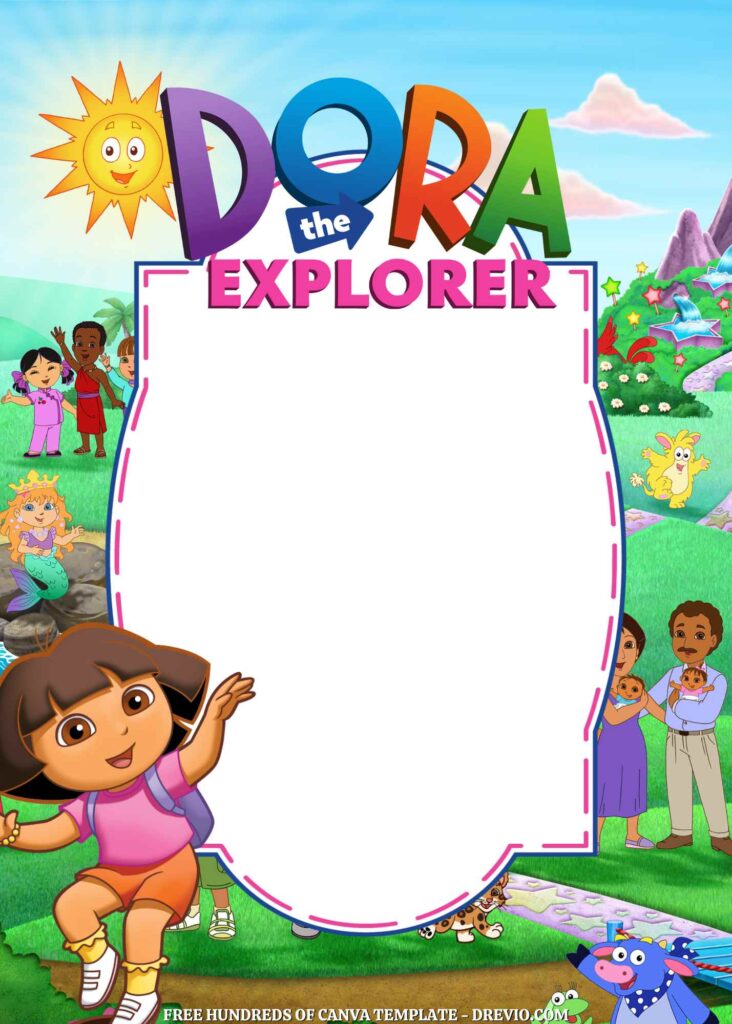 Invitation Template of 14+ Dora the Explorer Canva Birthday Invitation Templates 6