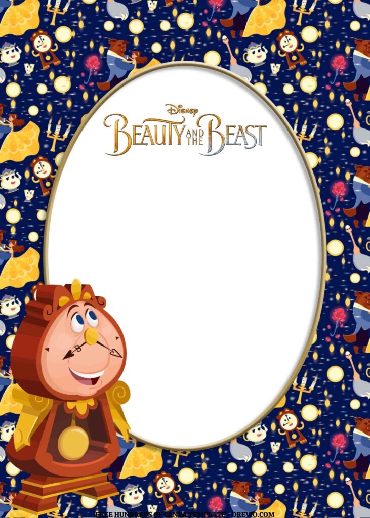 Invitation Template of FREE EDITABLE - 18 Beauty and the Beast Canva Templates 12