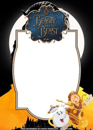 16+ Beauty and the Beast Canva Birthday Invitation Templates | Download ...