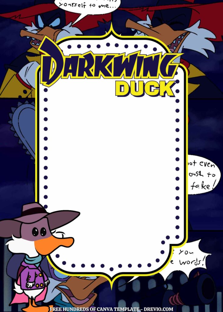 Invitation Template of 20+ Darkwing Duck Canva Birthday Invitation Templates 6