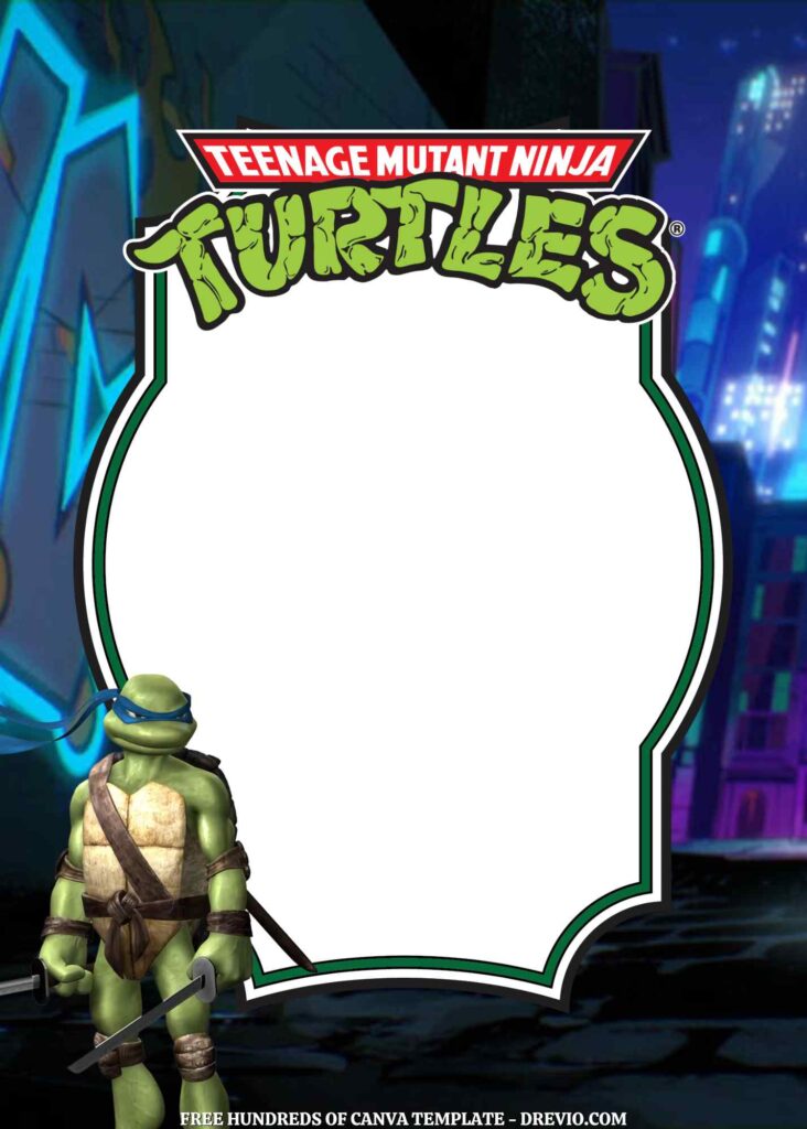 Invitation Template of 20+ Teenage Mutant Ninja Turtles Canva Birthday Invitation Templates 6