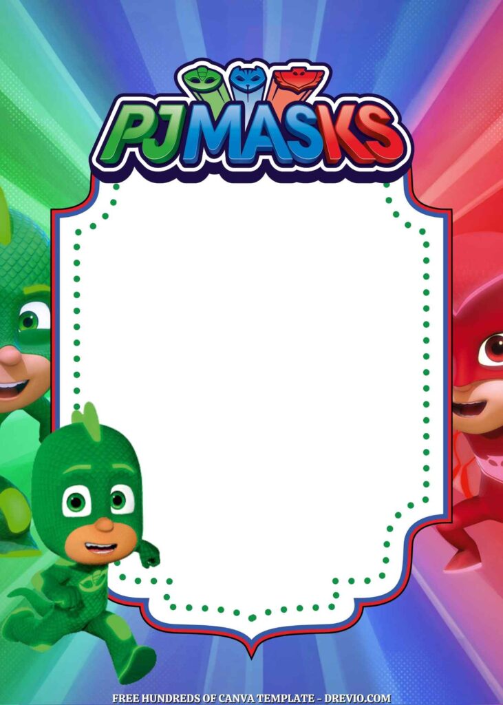 Invitation Template of 22+ PJ Masks Canva Birthday Invitation Templates 5