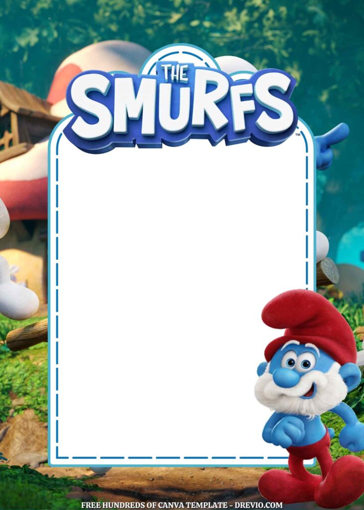 Invitation Template of 22+ The Smurfs Canva Birthday Invitation Templates 6