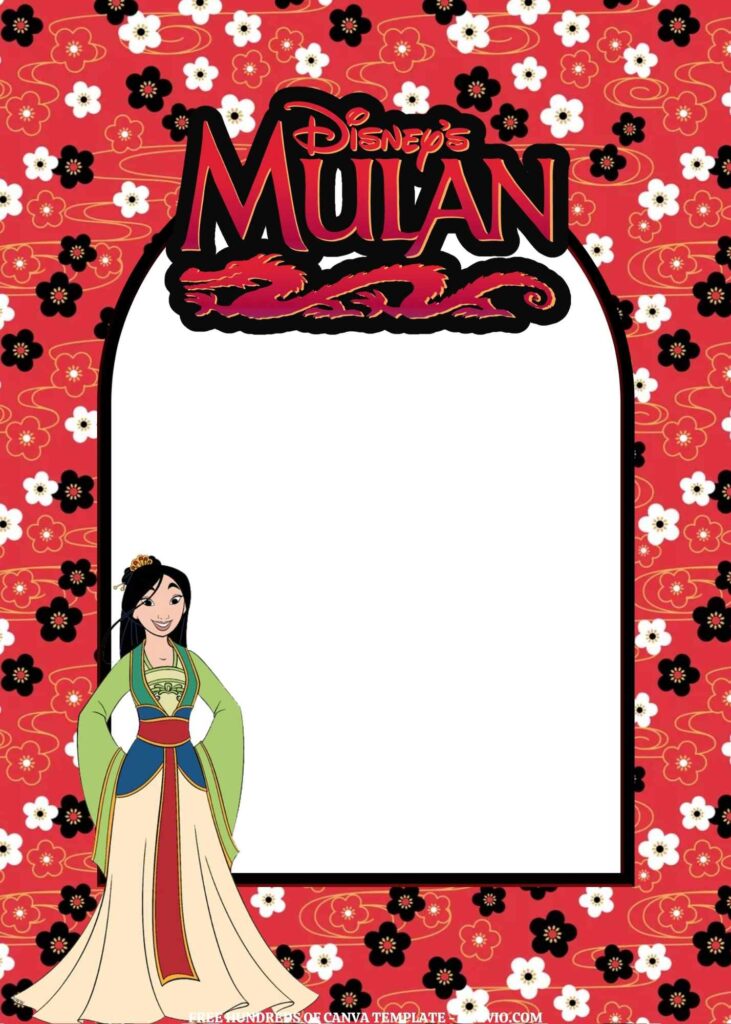 Invitation Template of FREE EDITABLE -  20 Mulan Canva Templates 12