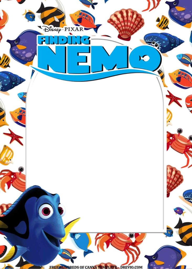 Invitation Template of FREE EDITABLE - 20 Finding Nemo Canva Templates 12