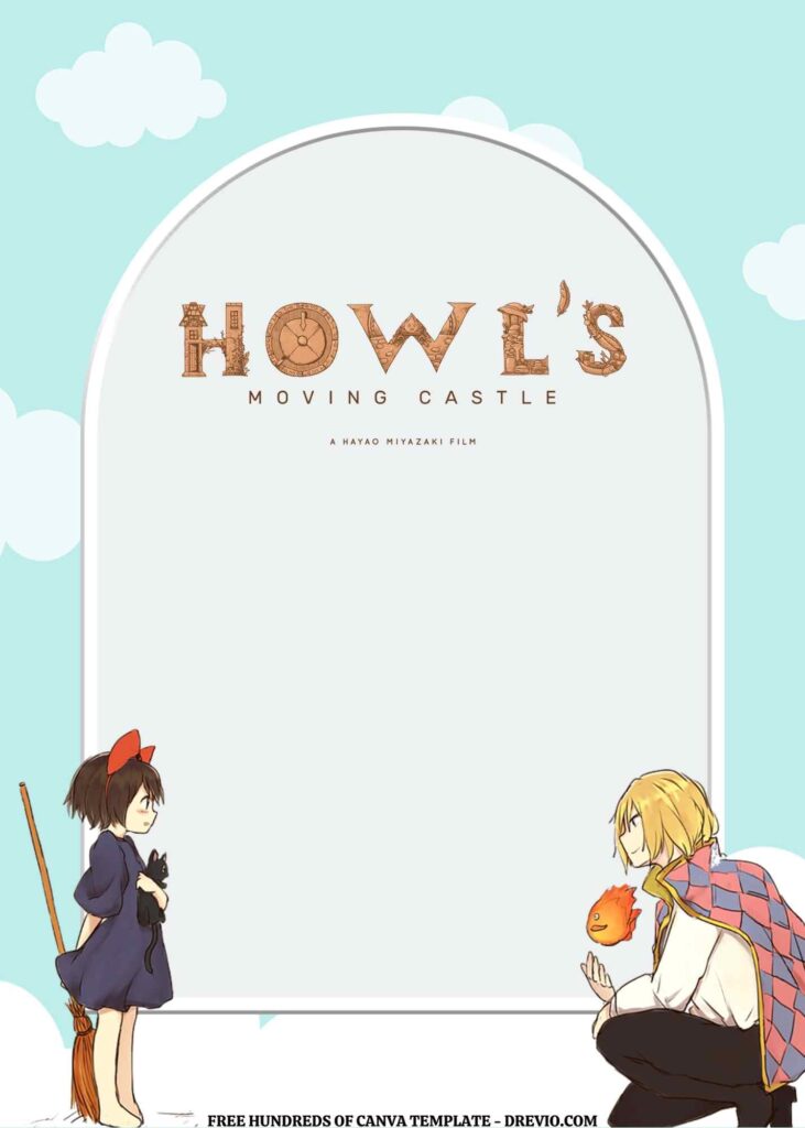 Invitation Template of FREE EDITABLE - 11 Howl's Moving Castle Canva Templates 12