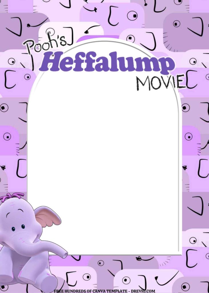 Invitation Template of FREE EDITABLE - 11 Pooh's Heffalump Canva Templates 12