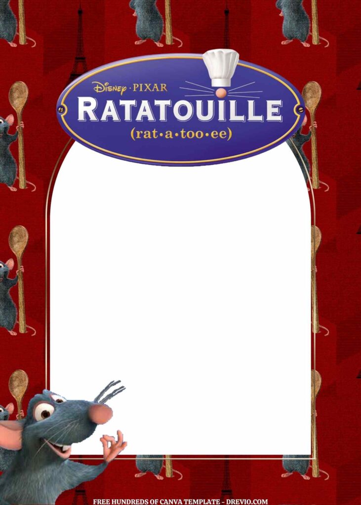 Invitation Template of FREE EDITABLE - 11 Ratatouille Canva Templates 12