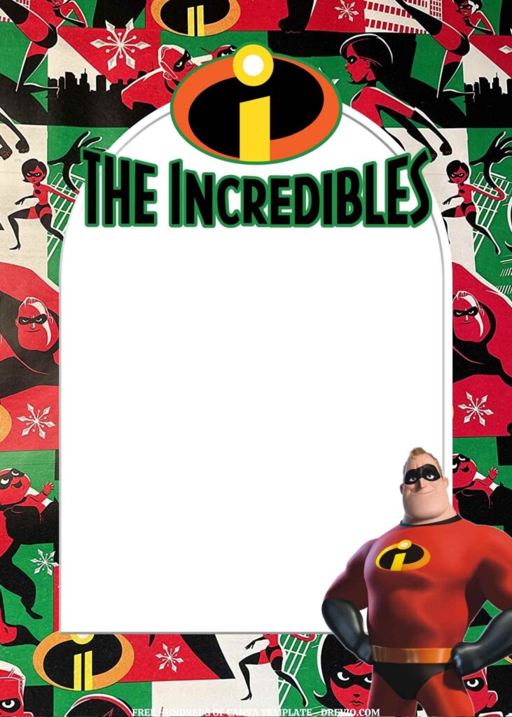 Invitation Template of FREE EDITABLE - 11 The Incredibles Canva Templates 12