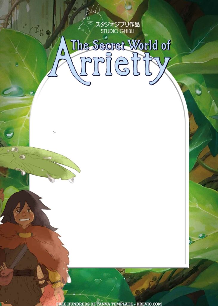 Invitation Template of FREE EDITABLE - 14 The Secret World of Arrietty Canva Templates 12