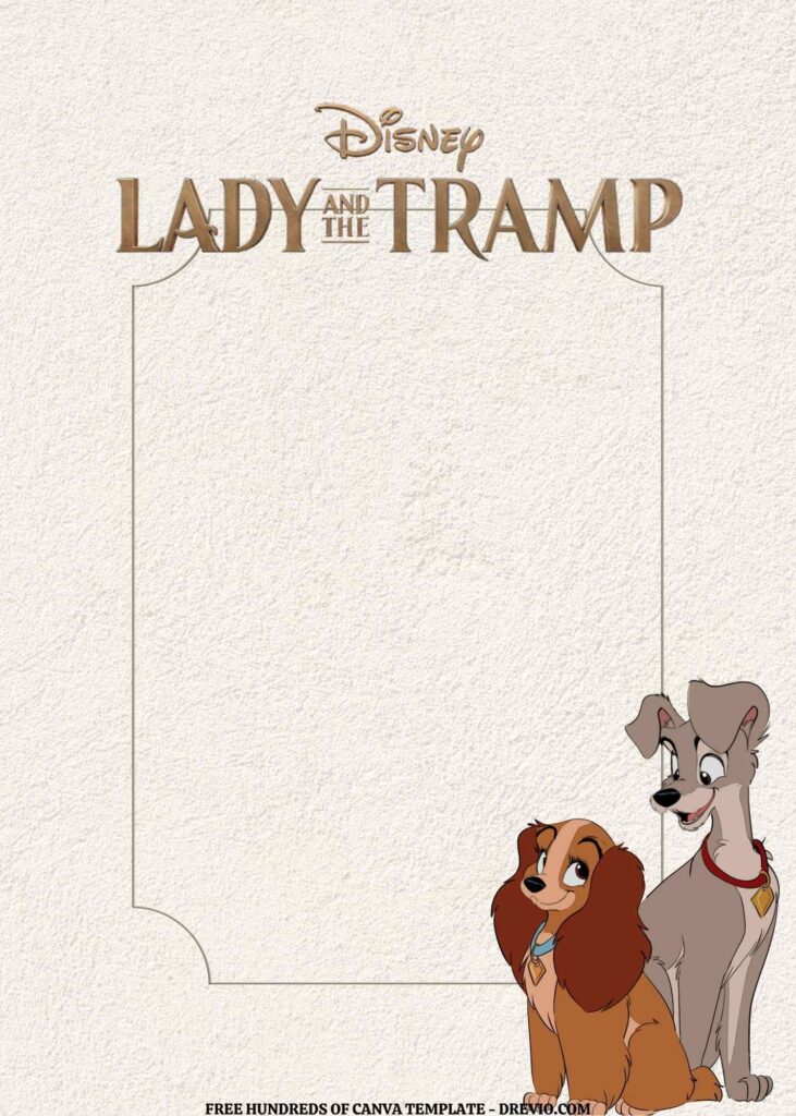 Invitation Template of FREE EDITABLE - 16 Lady and the Tramp Canva Templates 12