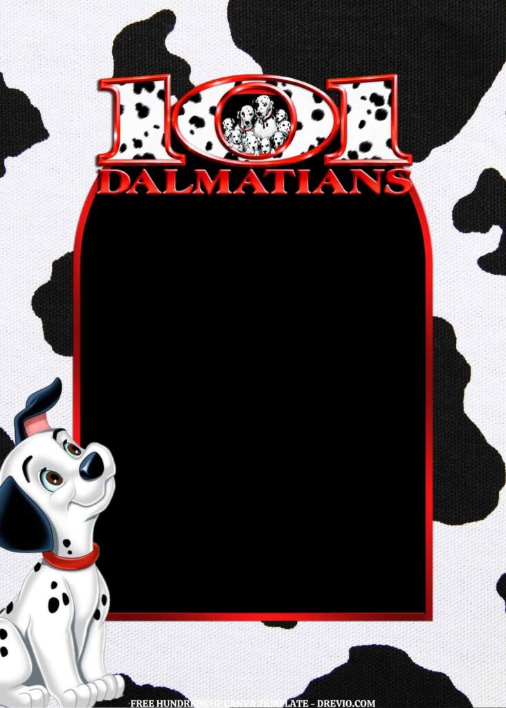 Invitation Template of FREE EDITABLE - 16 101 Dalmatians Canva Templates 12