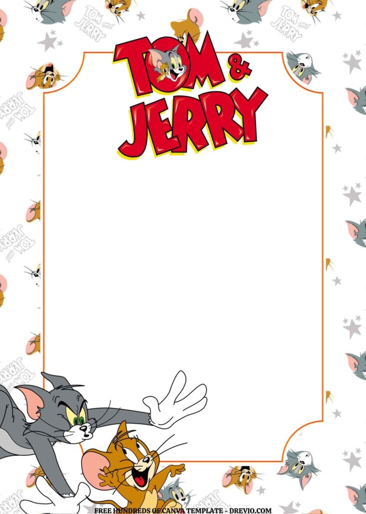 Invitation Template of FREE EDITABLE - 18+ Tom and Jerry Canva Birthday Invitation Templates 7