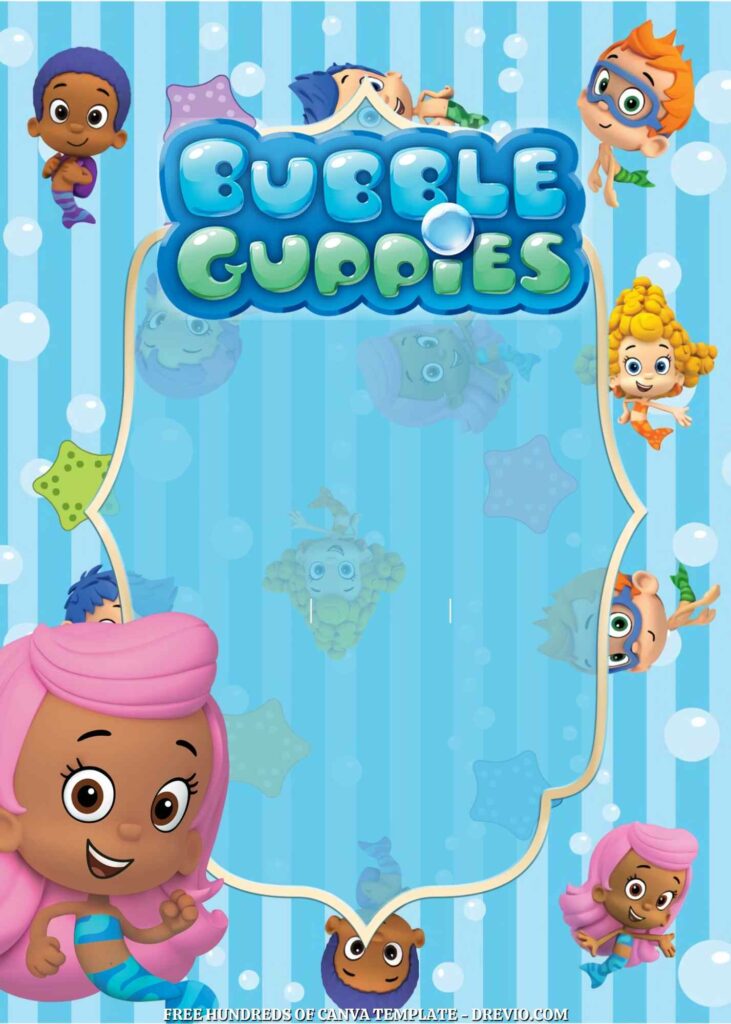 Invitation Template of FREE - 20+ Bubble Guppies Birthday Canva Invitation Templates 12