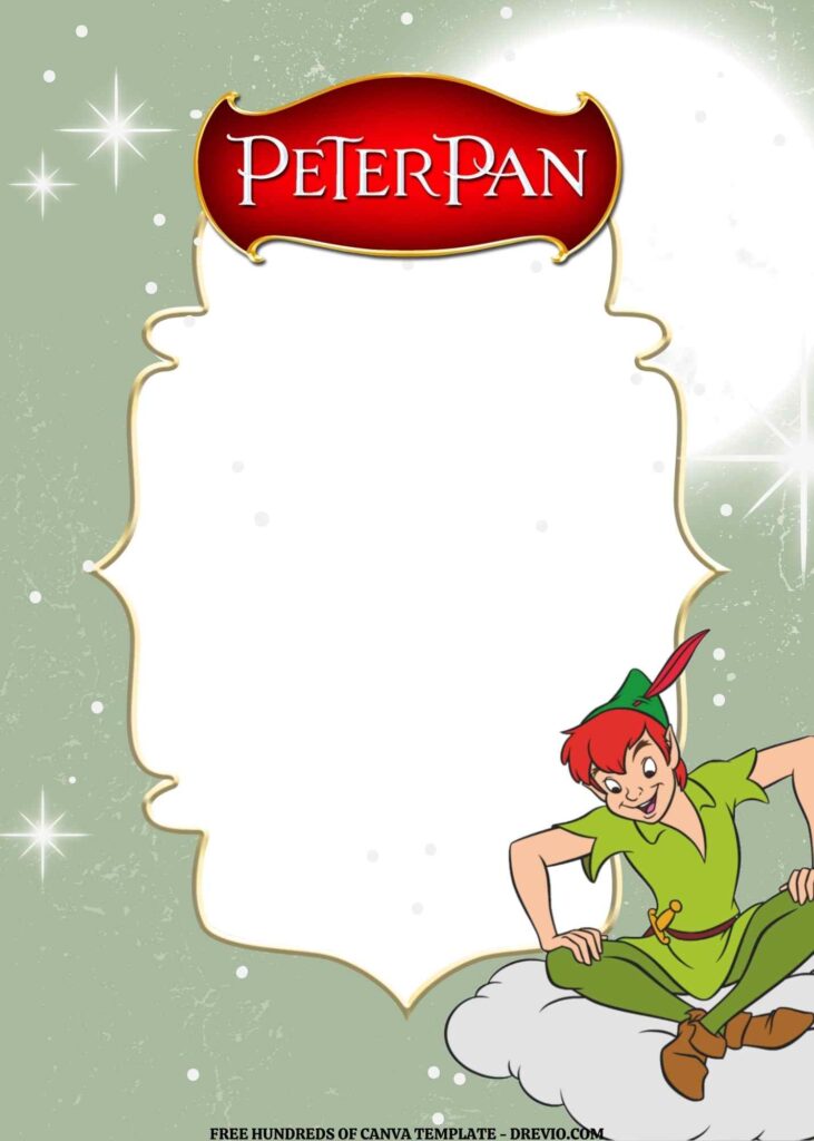 Invitation Template of FREE EDITABLE - 16 Peter Pan Canva Templates 12