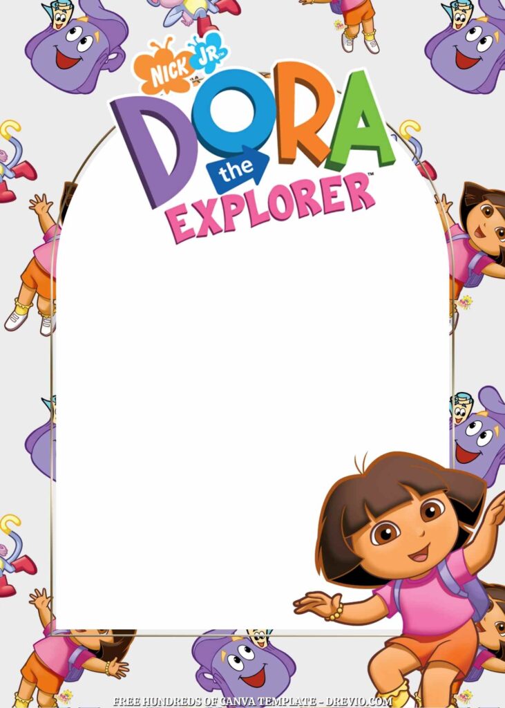 Invitation Template of FREE - 20+ Dora the Explorer Birthday Canva Invitation Templates 12