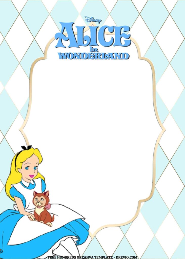 Invitation Template of FREE EDITABLE - 16 Alice in Wonderland Canva Templates 12