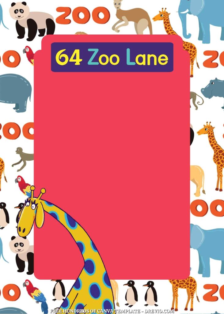 Invitation Template of FREE 22+ 64 Zoo Lane Canva Birthday Invitation Templates 12