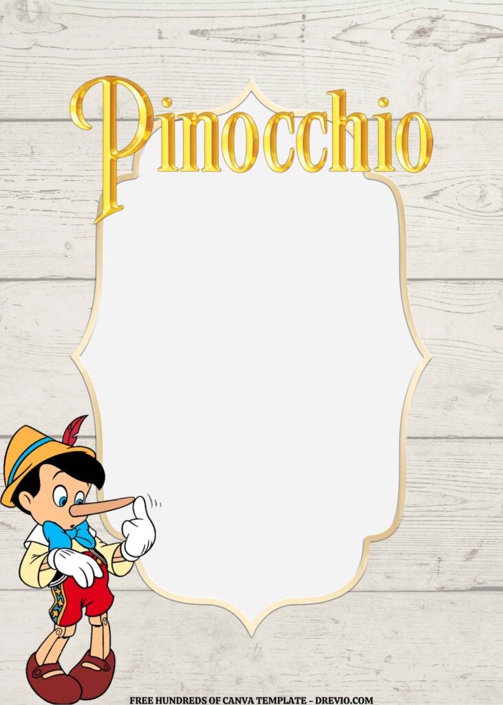 Invitation Template of FREE EDITABLE - 16 Pinocchio Canva Templates 12