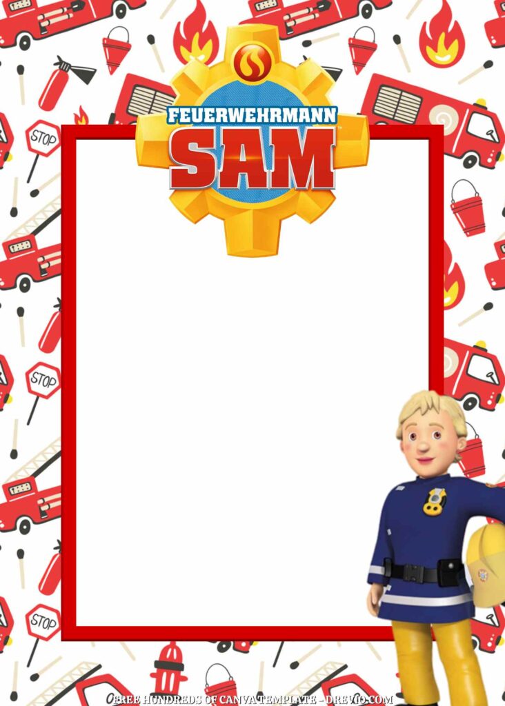 Invitation Template of FREE - 16+ Fireman Sam Canva Birthday Invitation Templates 12