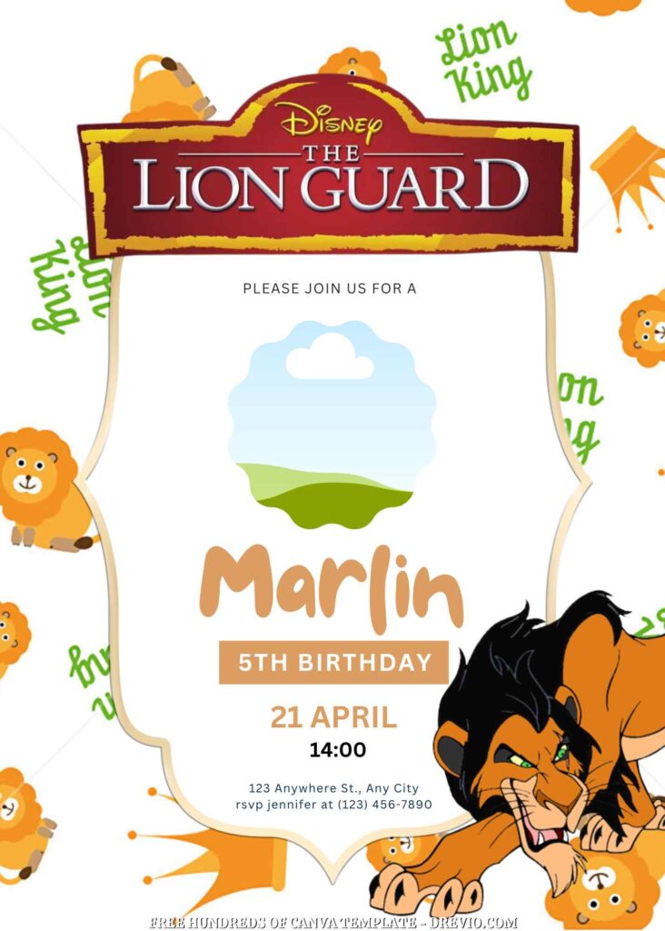 Invitation Template of FREE - 16+ The Lion Guard Canva Birthday Invitation Templates 13