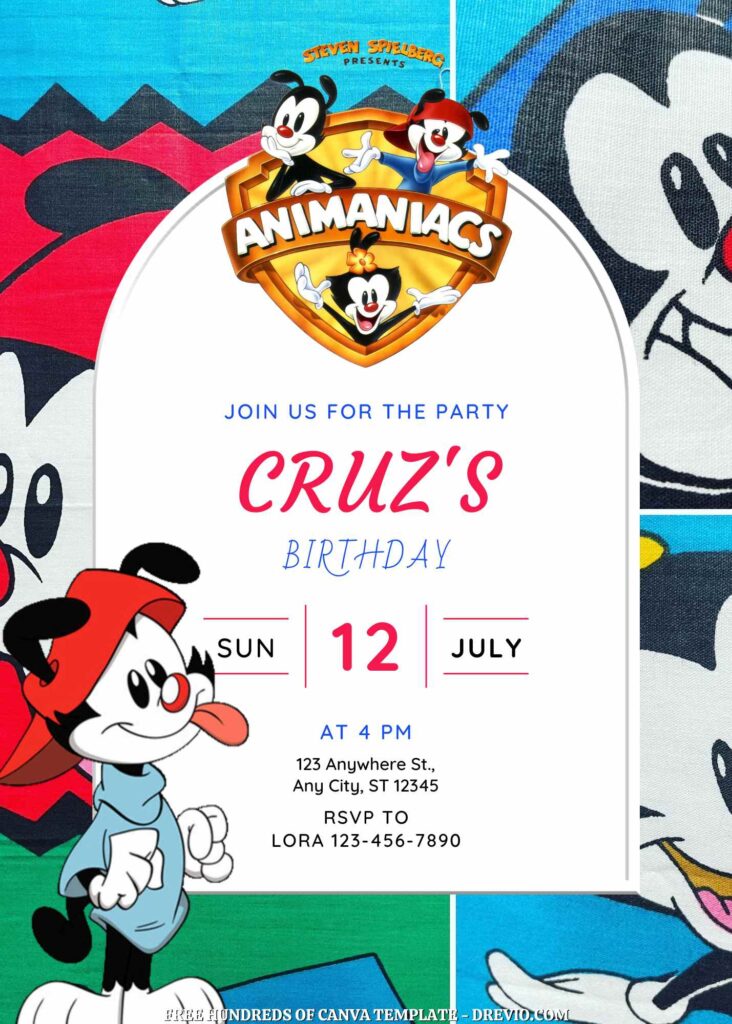 Invitation Template of FREE - 18+ Animaniacs Canva Birthday Invitation Templates 13