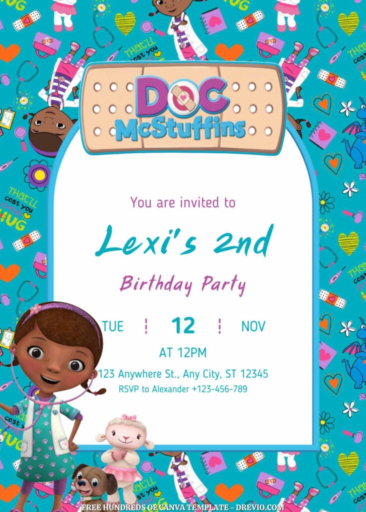 Invitation Template of FREE - 18+ Doc McStuffins Canva Birthday Invitation Template 13