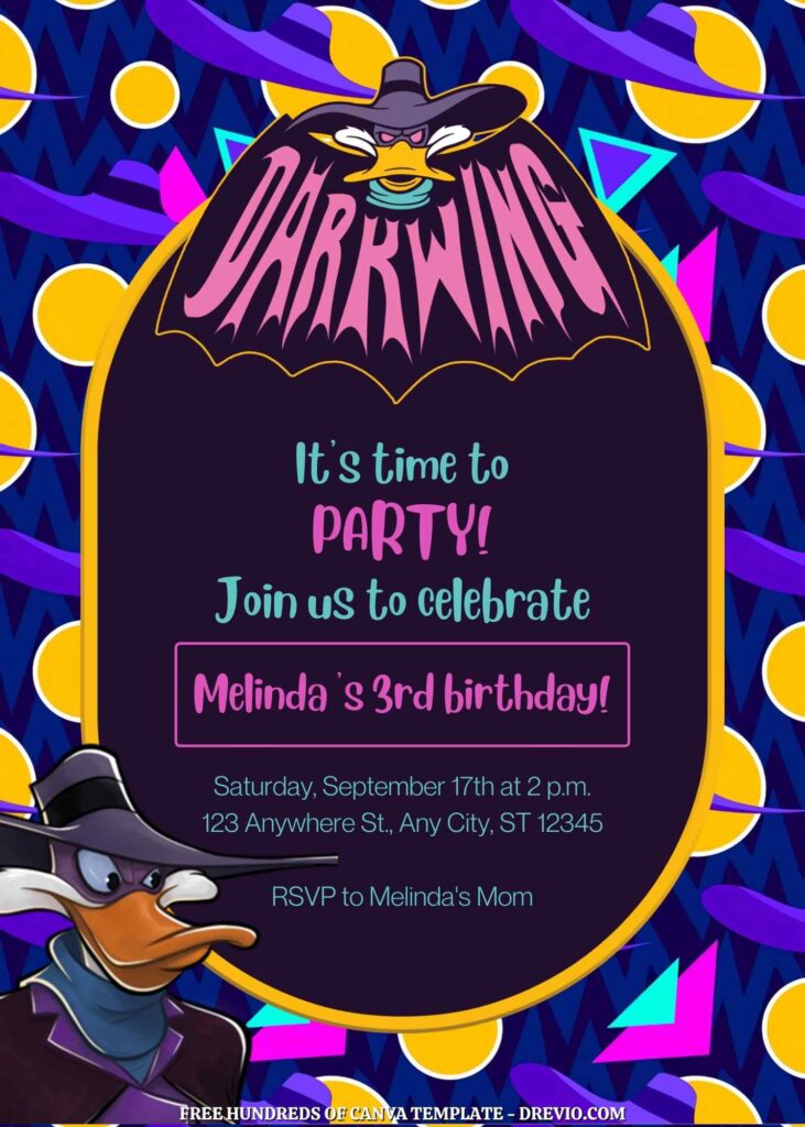 Invitation Template of FREE - 18+ Darkwing Duck Canva Birthday Invitation Templates 13